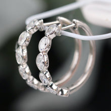 Load image into Gallery viewer, SPECIAL!  Lab Grown 1.50ctw diamond hoops in 14k white gold