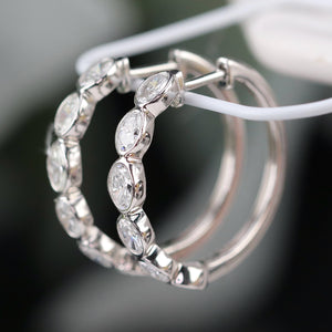 SPECIAL!  Lab Grown 1.50ctw diamond hoops in 14k white gold