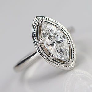 MANOR ROYAL: The Zara - 1.59ct Marquise lab grown diamond ring D/VS1 with IGI report