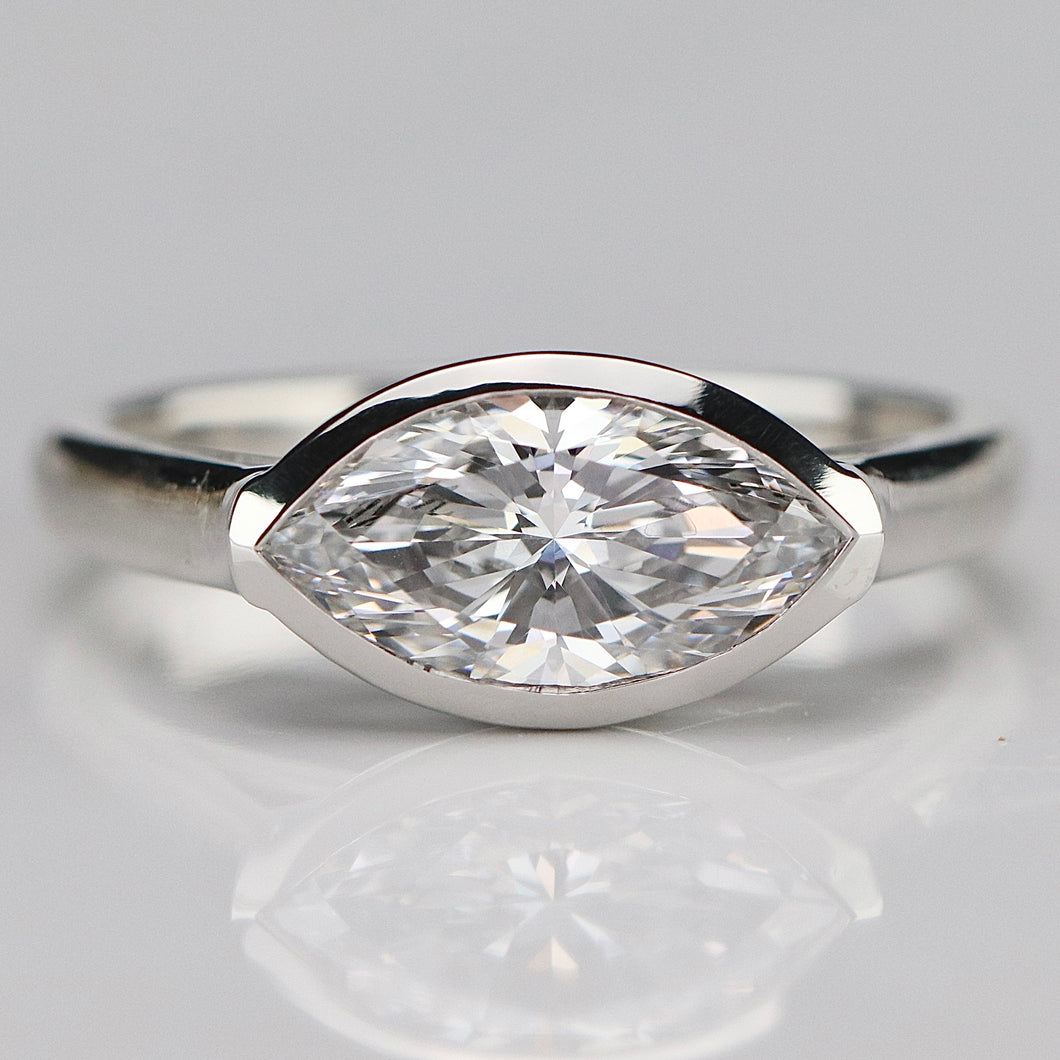 MANOR ROYAL: The Pippa - 1.67ct D/VVS2 Marquise lab grown diamond ring