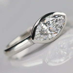 MANOR ROYAL: The Pippa - 1.67ct D/VVS2 Marquise lab grown diamond ring