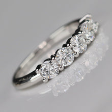 Load image into Gallery viewer, Lab grown 1ctw 5 stone diamond band ring in 14k white gold