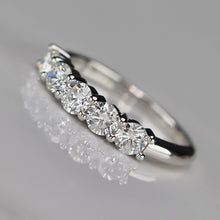 Load image into Gallery viewer, Lab grown 1ctw 5 stone diamond band ring in 14k white gold