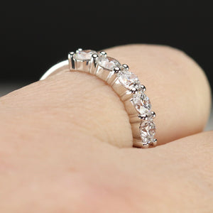 Lab grown 1ctw 5 stone diamond band ring in 14k white gold