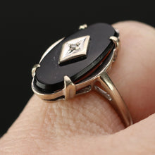 Load image into Gallery viewer, Onyx and diamond ring in white gold