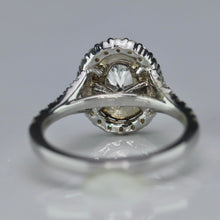 Load image into Gallery viewer, Lab Grown oval diamond double halo ring in 14k white gold