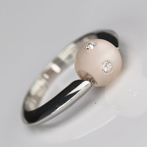 Sterling silver CZ ball ring