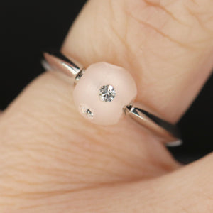 Sterling silver CZ ball ring