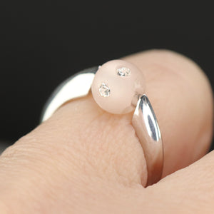 Sterling silver CZ ball ring