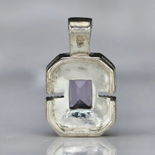 Load image into Gallery viewer, Amethyst and marcasite pendant in sterling silver