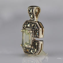 Load image into Gallery viewer, Citrine and marcasite pendant in sterling silver