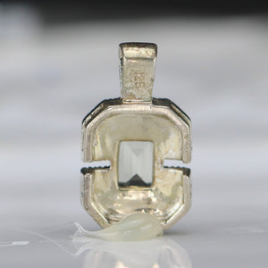 Citrine and marcasite pendant in sterling silver