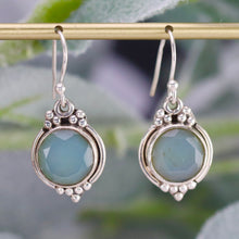 Load image into Gallery viewer, Sterling silver Chalcedony drop earrings