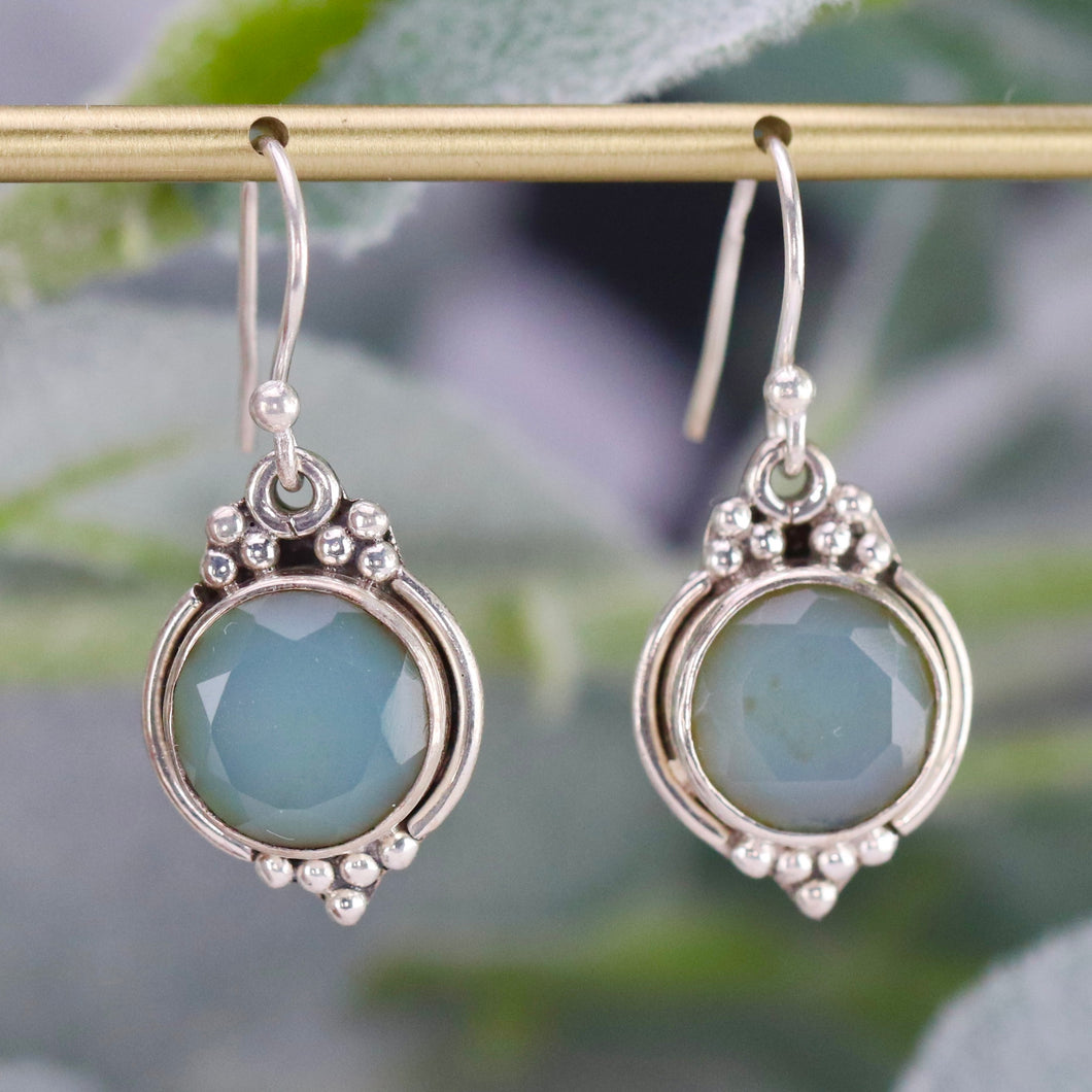 Sterling silver Chalcedony drop earrings