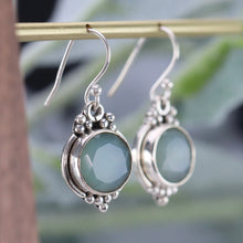 Load image into Gallery viewer, Sterling silver Chalcedony drop earrings