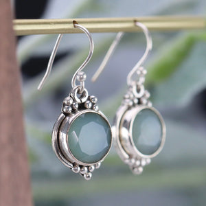 Sterling silver Chalcedony drop earrings