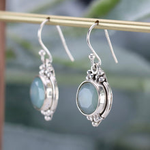 Load image into Gallery viewer, Sterling silver Chalcedony drop earrings