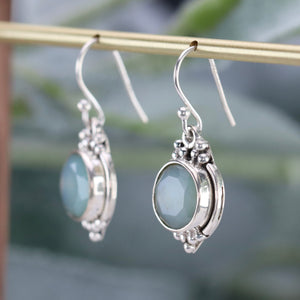 Sterling silver Chalcedony drop earrings