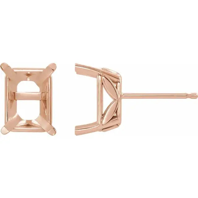 CUSTOM Lab grown 2.35ctw G/VVS1/VS1 emerald cut Diamond studs in 14k rose gold