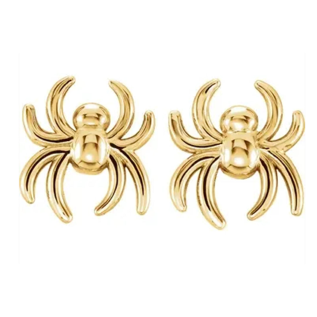 14k yellow gold spider studs