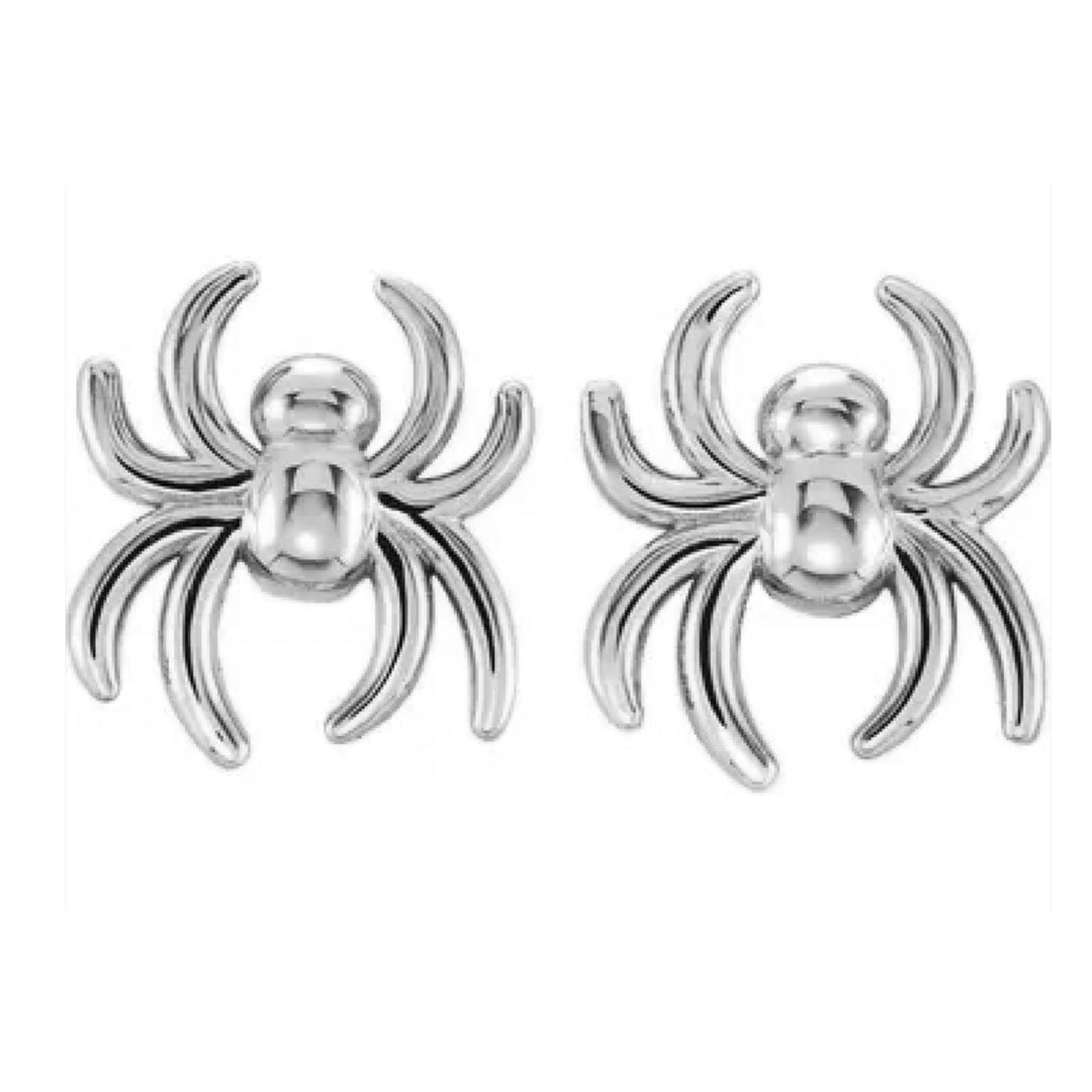 14k white gold spider studs