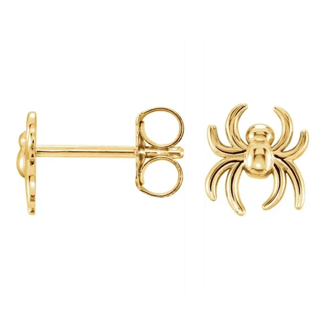 14k yellow gold spider studs