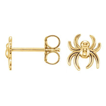 Load image into Gallery viewer, 14k yellow gold spider studs