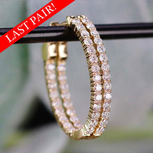 Load image into Gallery viewer, SPECIAL!  1.99ctw Lab Grown diamond oval hoops in 14k yellow gold