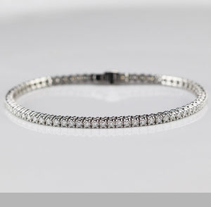 2ctw Lab Grown Diamond tennis bracelet in 14k yellow or white gold