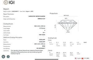 3ctw emerald cut lab grown diamond ring in 14k white gold