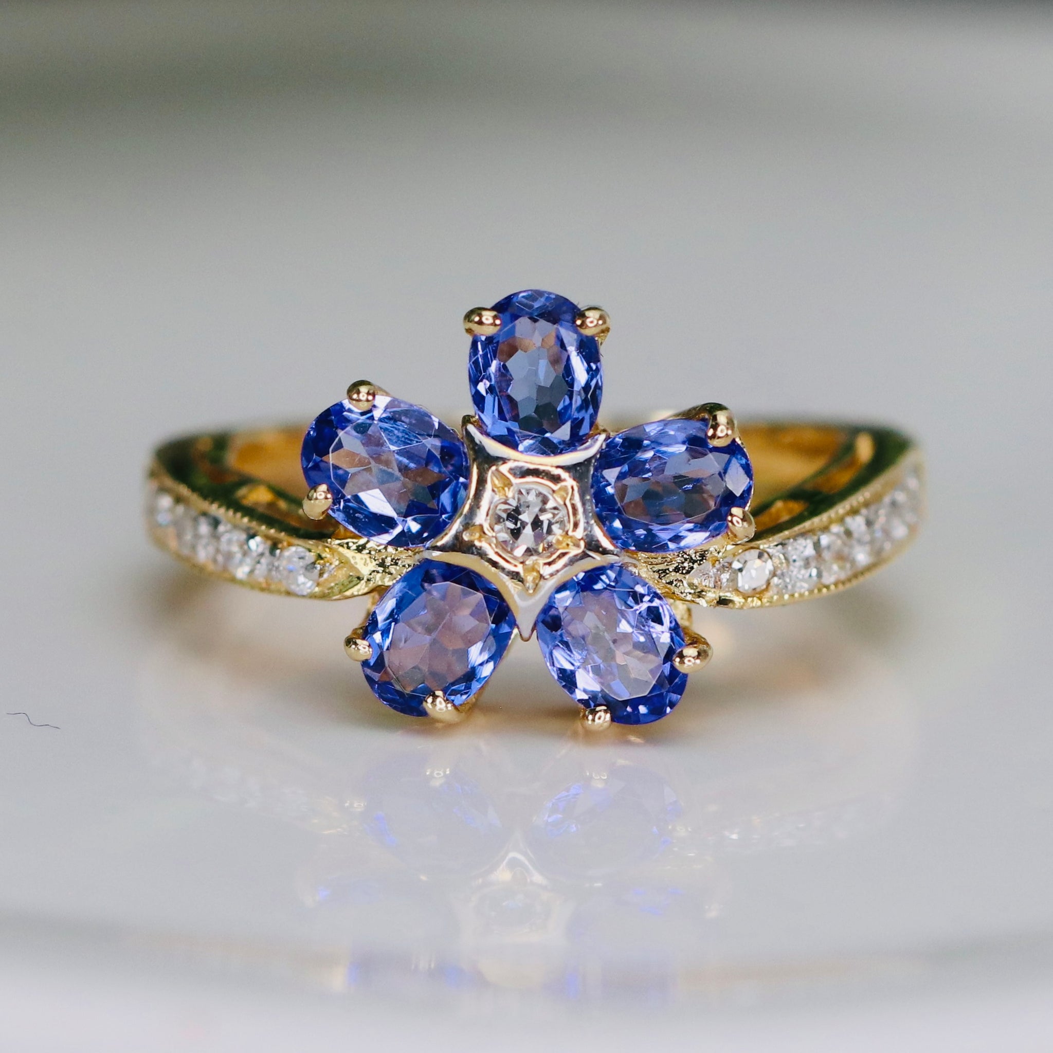 vintage tanzanite engagement ring