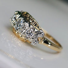 Load image into Gallery viewer, Vintage ring with diamonds in 14k yellow gold