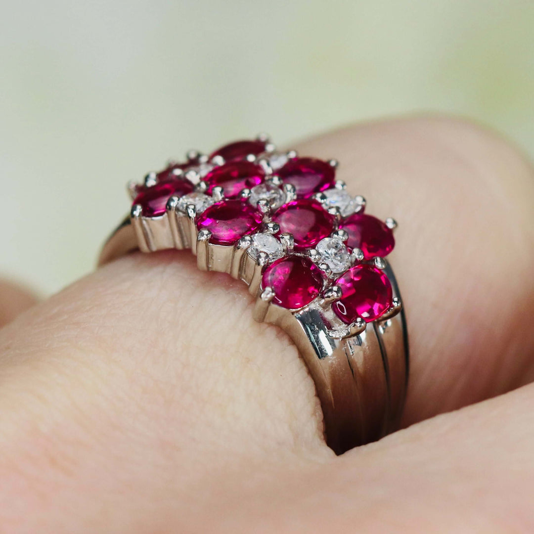 Estate ruby and diamond ring in platinum from Manor Jewels