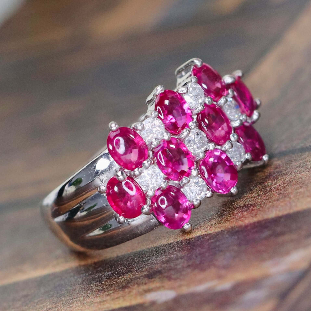 Estate ruby and diamond ring in platinum from Manor Jewels