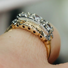 Load image into Gallery viewer, Vintage ring with diamonds in 14k yellow gold