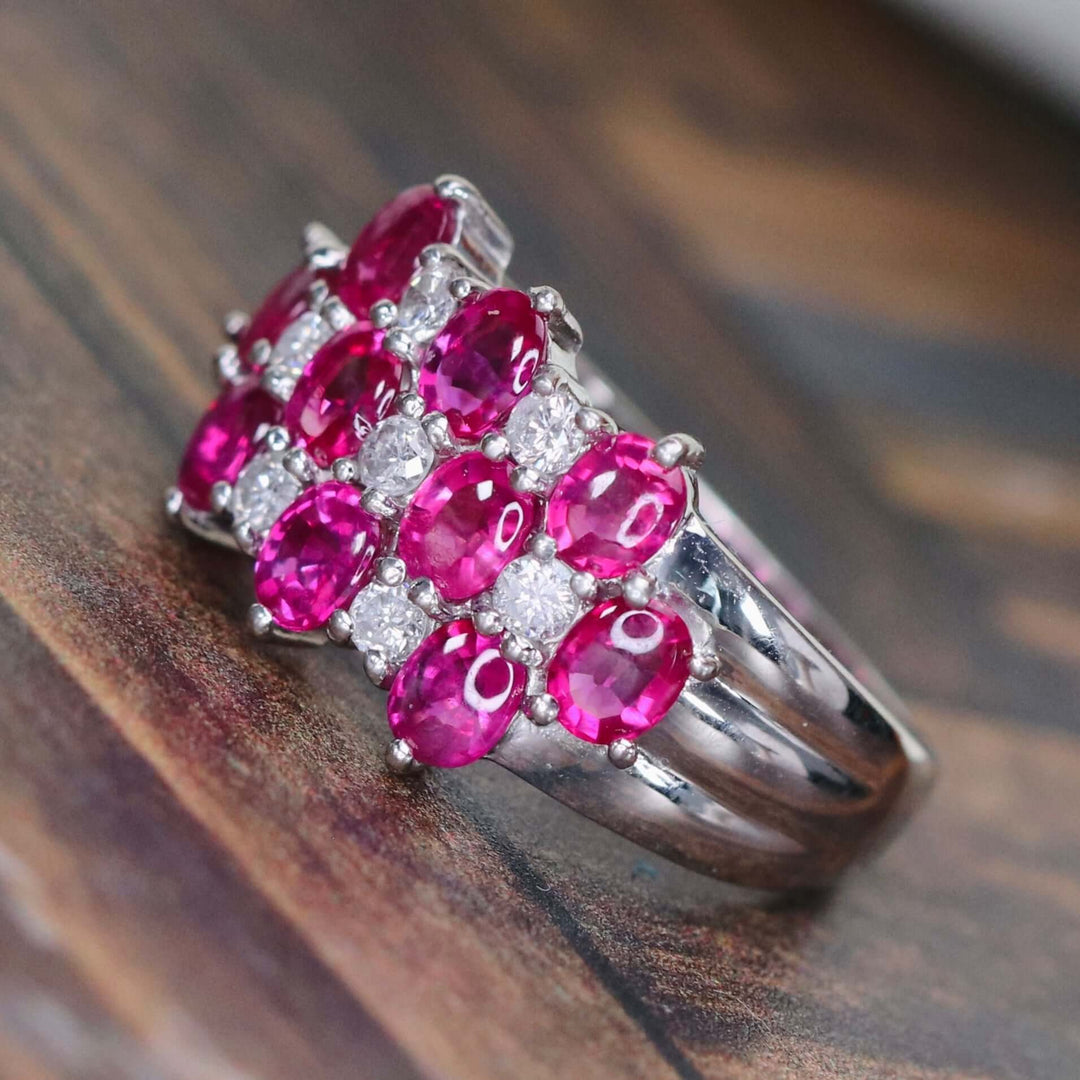 Estate ruby and diamond ring in platinum from Manor Jewels