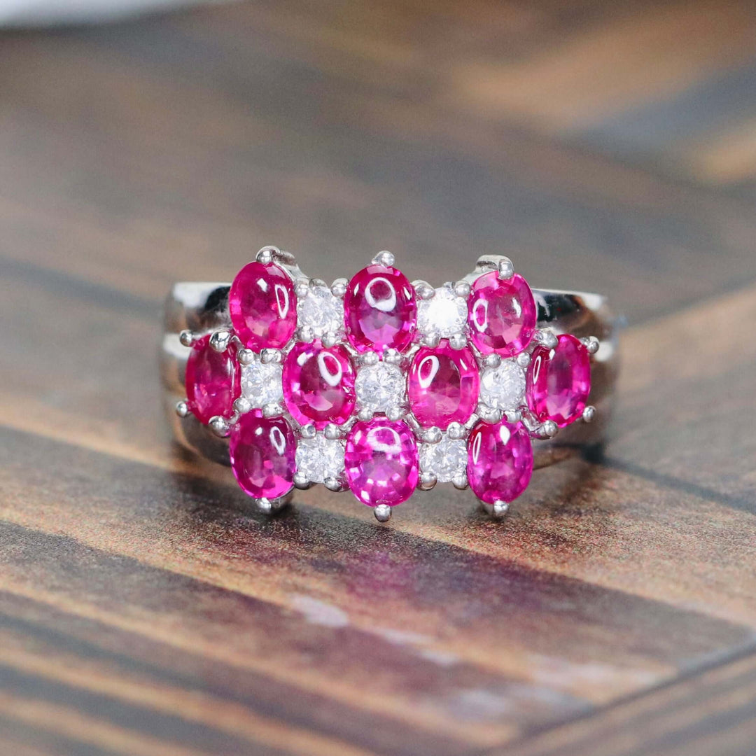 Estate ruby and diamond ring in platinum from Manor Jewels