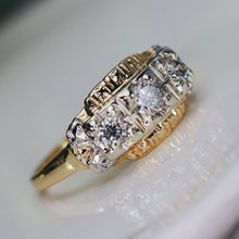 Load image into Gallery viewer, Vintage ring with diamonds in 14k yellow gold