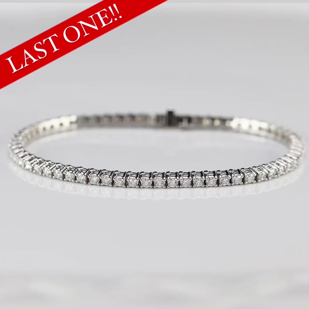 SPECIAL: Approx 3ctw Lab Grown Diamond tennis bracelet in 14k white gold