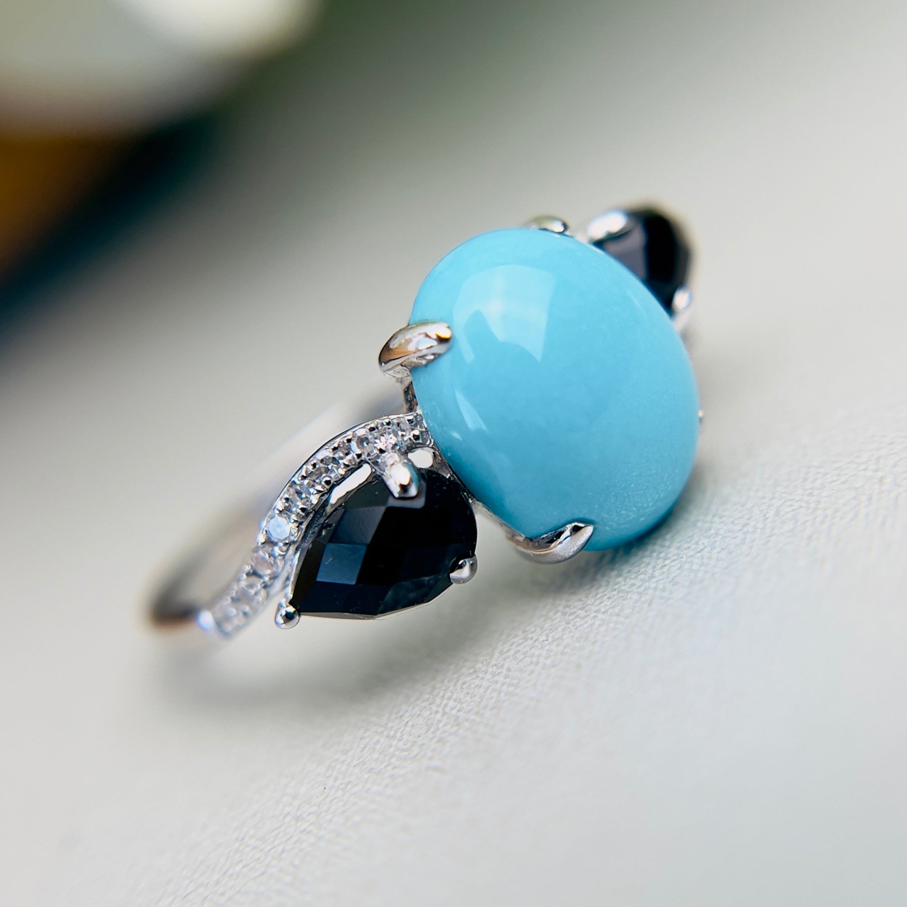 Georland diamonds, onyx, turquoise and gold ring