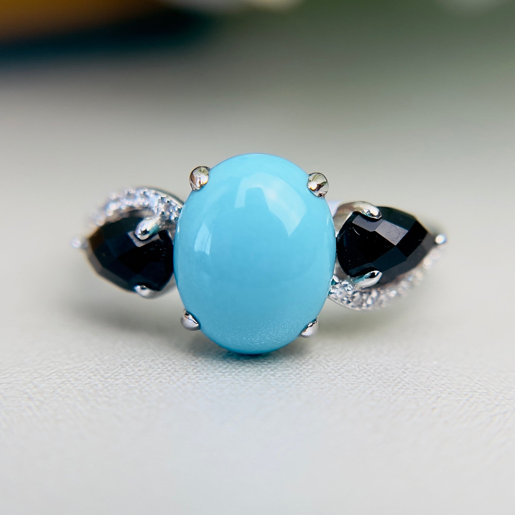 Georland diamonds, onyx, turquoise and gold ring