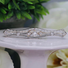 Load image into Gallery viewer, Vintage diamond brooch in 14k white gold from Manor Jewels