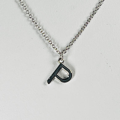 Initial P necklace in 14k white gold